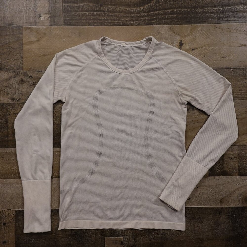 Lululemon Swiftly Tech Long Sleeve Top Women’s Size 6‎ White Seamless Run